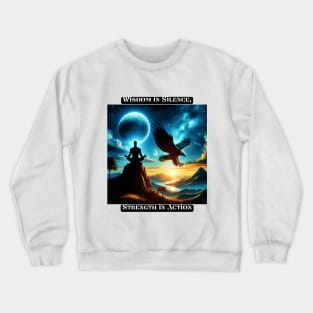 Wisdom in Silence, Strength in Action Crewneck Sweatshirt